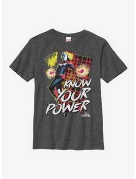 Marvel Captain Marvel Know Your Power Youth T-Shirt, , hi-res