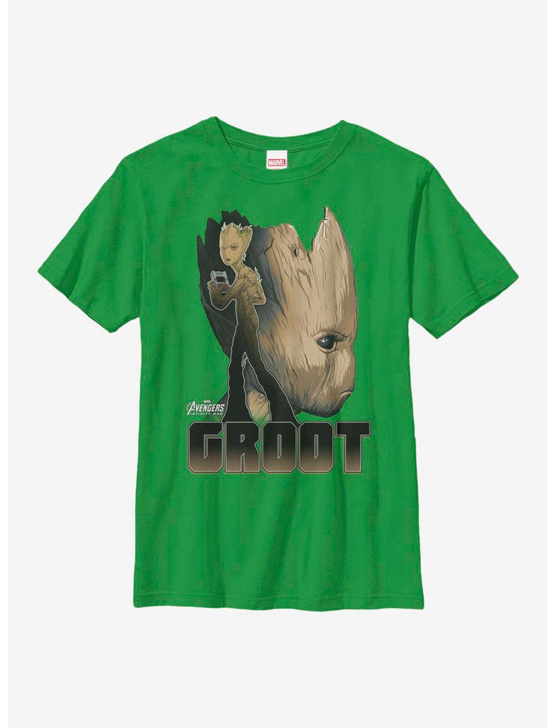 Marvel Guardians Of The Galaxy Groot Silhouette Youth T-Shirt, KELLY, hi-res