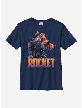 Marvel Guardians Of The Galaxy Rocket Silhouette Youth T-Shirt, NAVY, hi-res