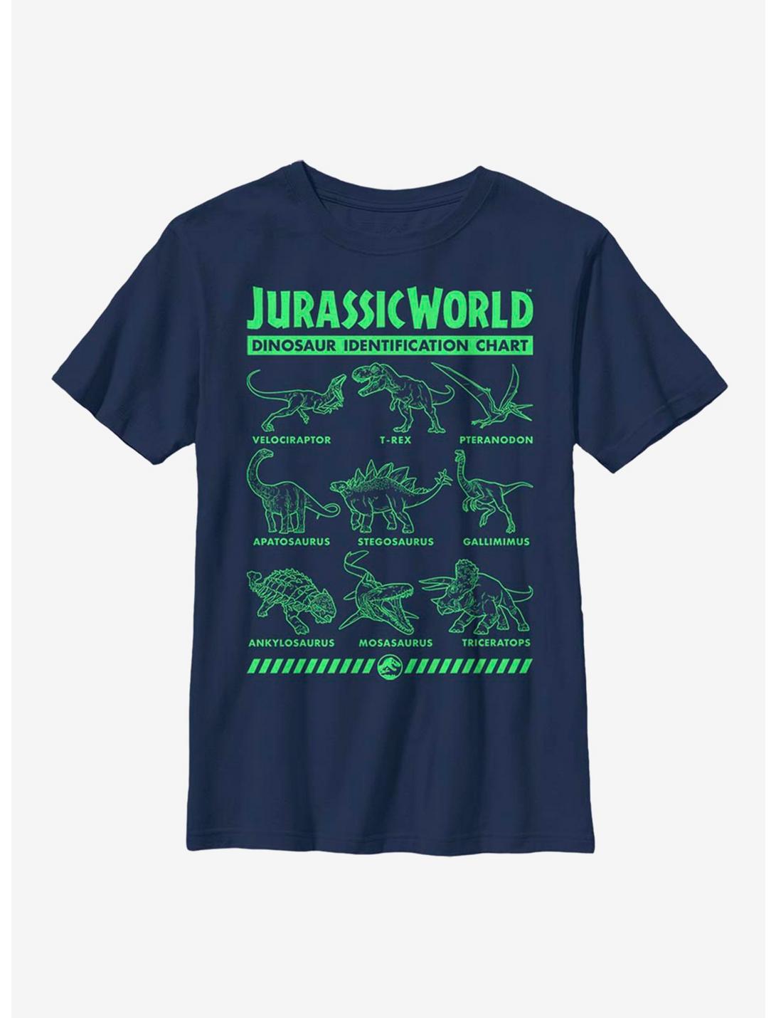 Jurassic World Dino Identification Youth T-Shirt, NAVY, hi-res