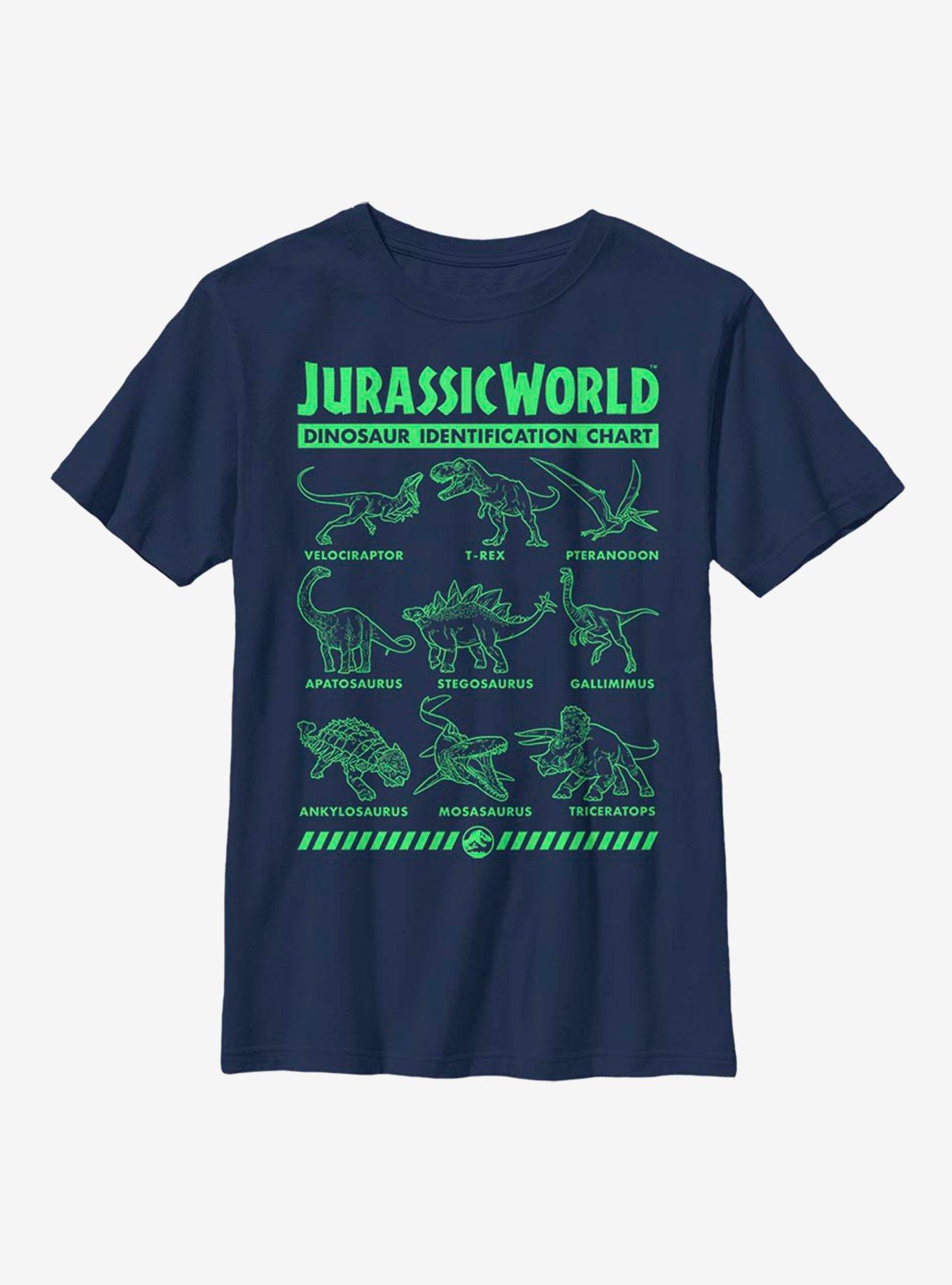 Jurassic World Dino Identification Youth T-Shirt, NAVY, hi-res