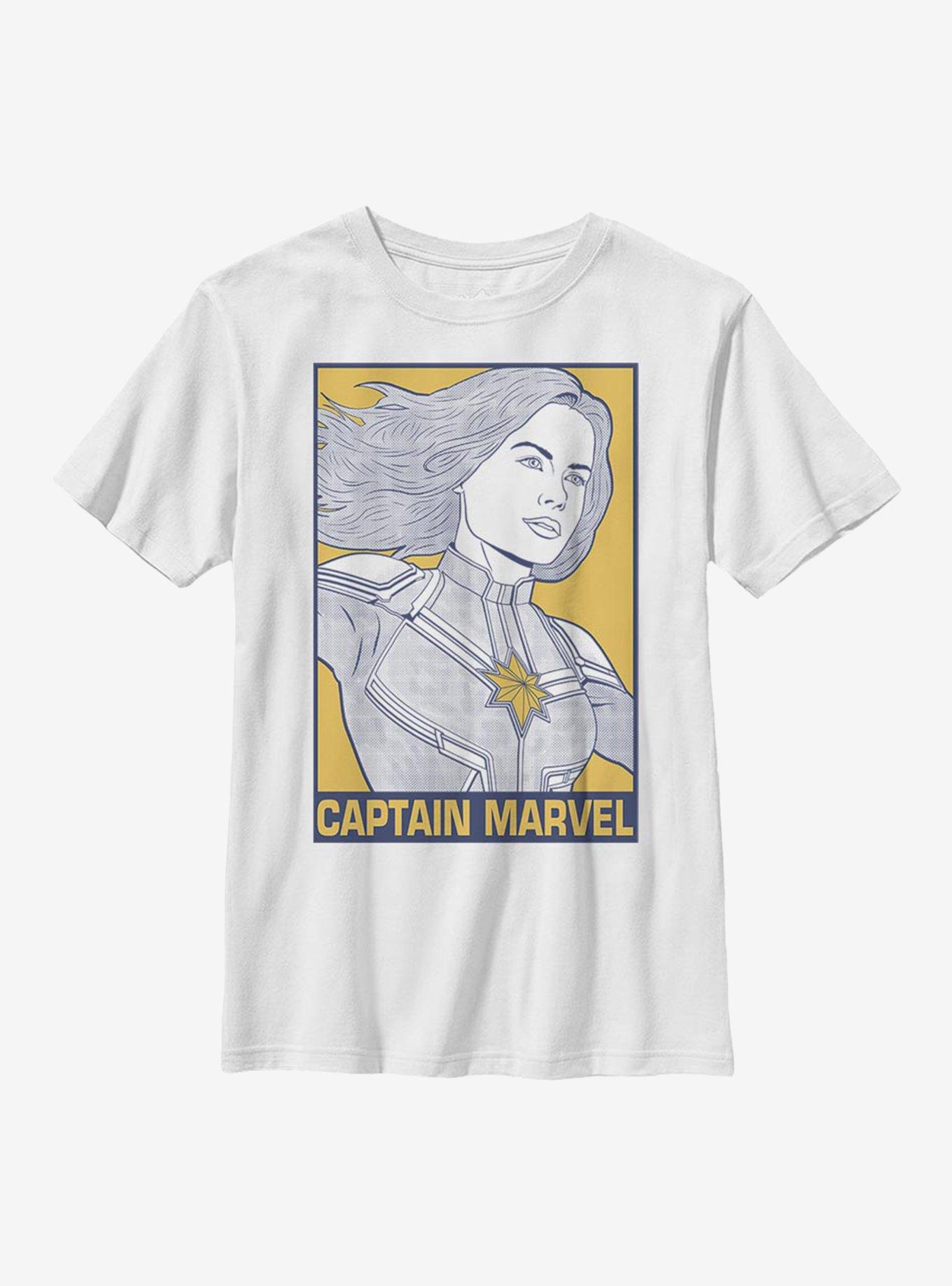 Marvel Captain Marvel Pop Youth T-Shirt, WHITE, hi-res