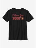 Marvel Iron Man Love You 3000 Icon Youth T-Shirt, BLACK, hi-res