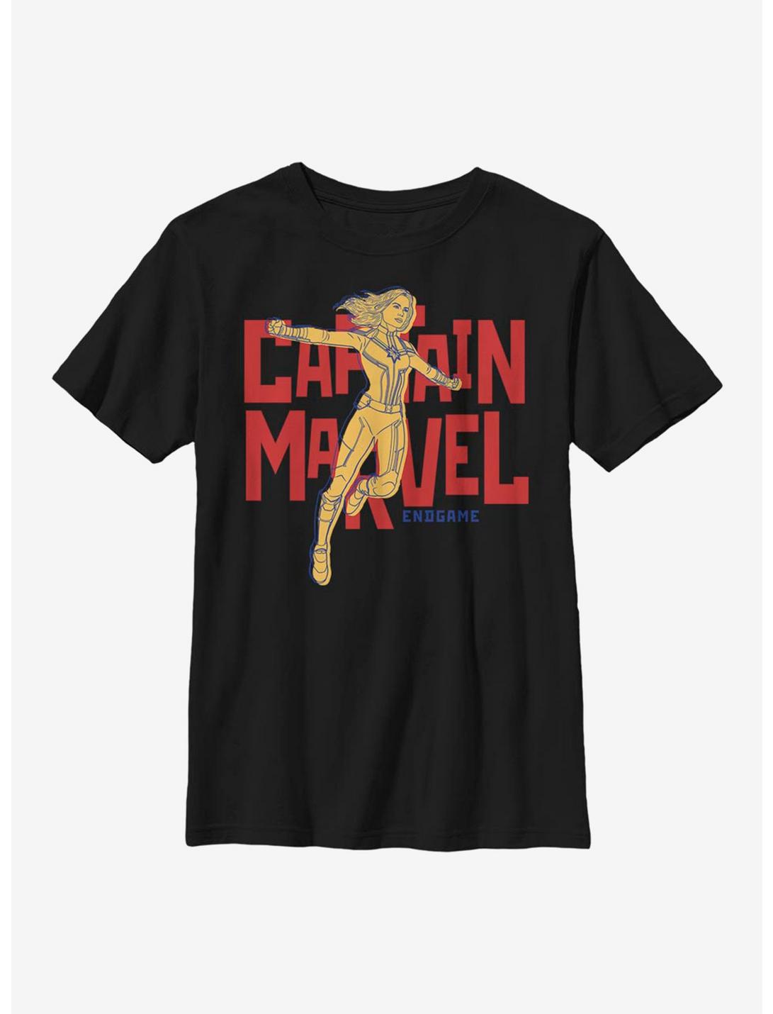 Marvel Captain Marvel Pop Captain Marvel Youth T-Shirt, BLACK, hi-res
