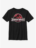 Jurassic World Multicolor Logo Youth T-Shirt, BLACK, hi-res