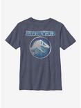 Jurassic World Shiny Logo Youth T-Shirt, NAVY HTR, hi-res