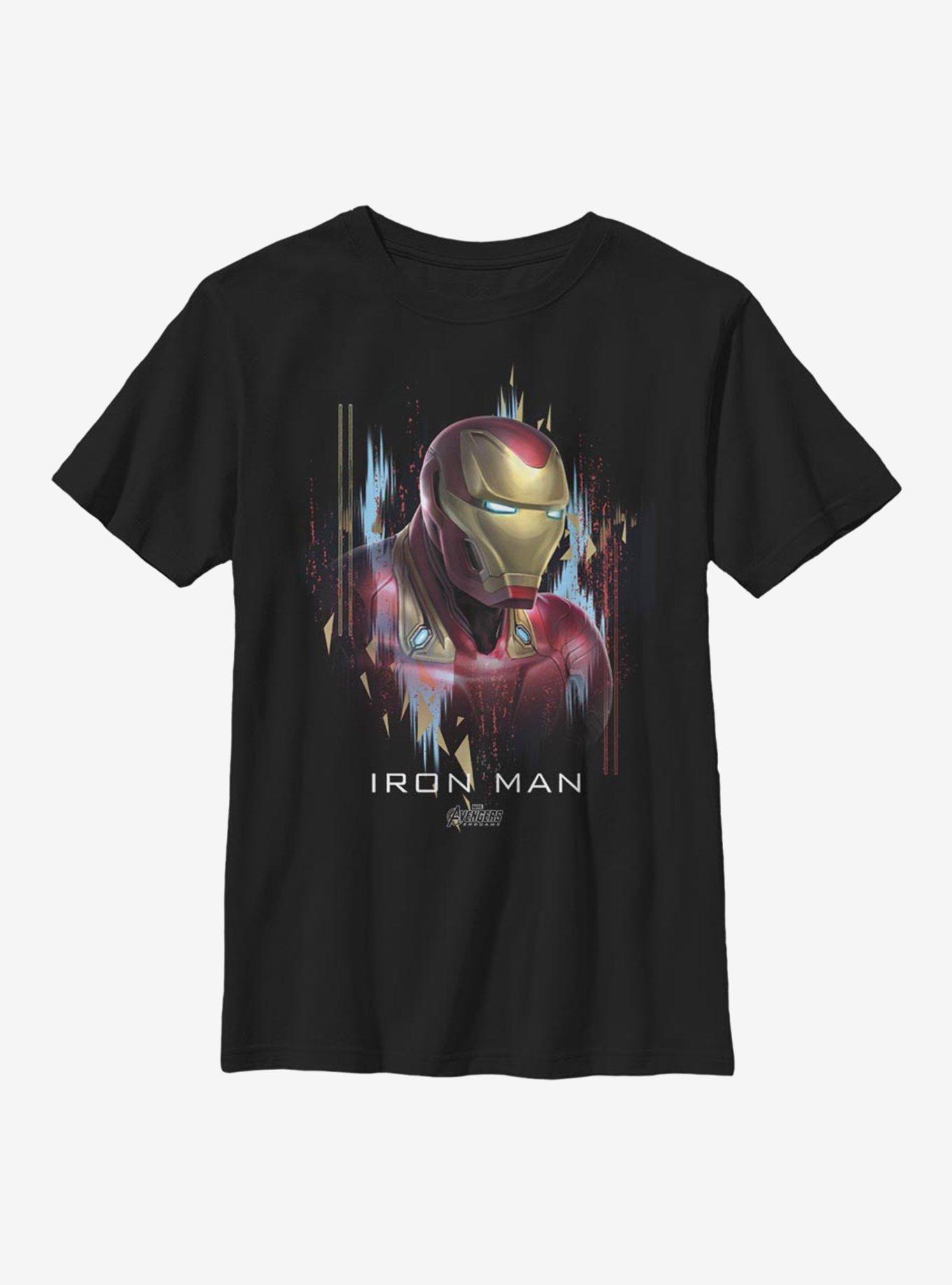 Marvel Iron Man Character Portrait Youth T-Shirt, BLACK, hi-res