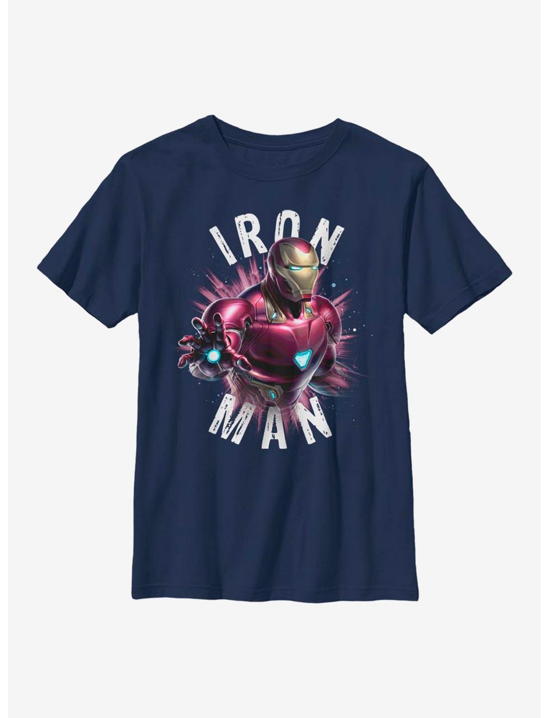 Marvel Iron Man Burst Youth T-Shirt, NAVY, hi-res