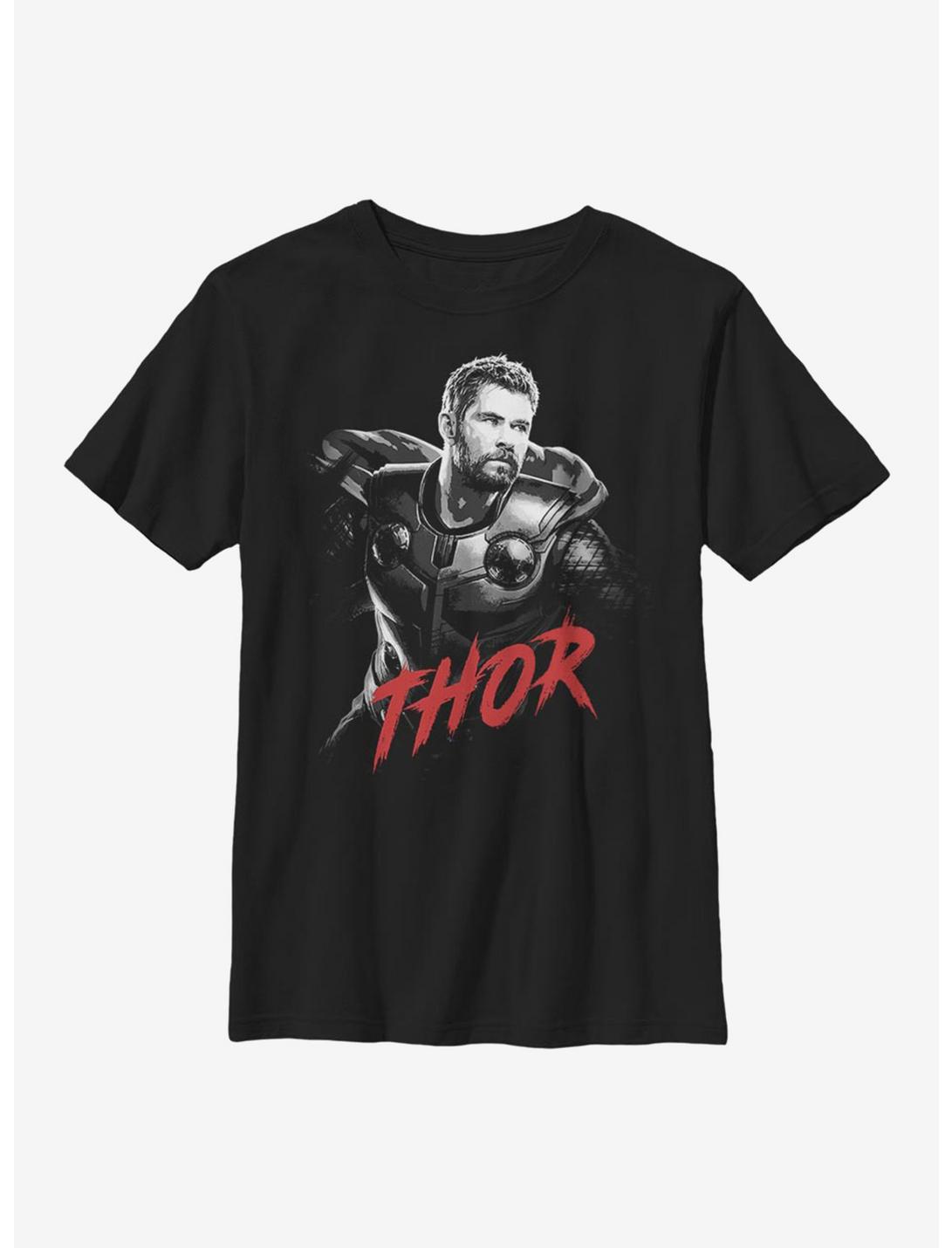 Marvel Thor High Contrast Youth T-Shirt, BLACK, hi-res