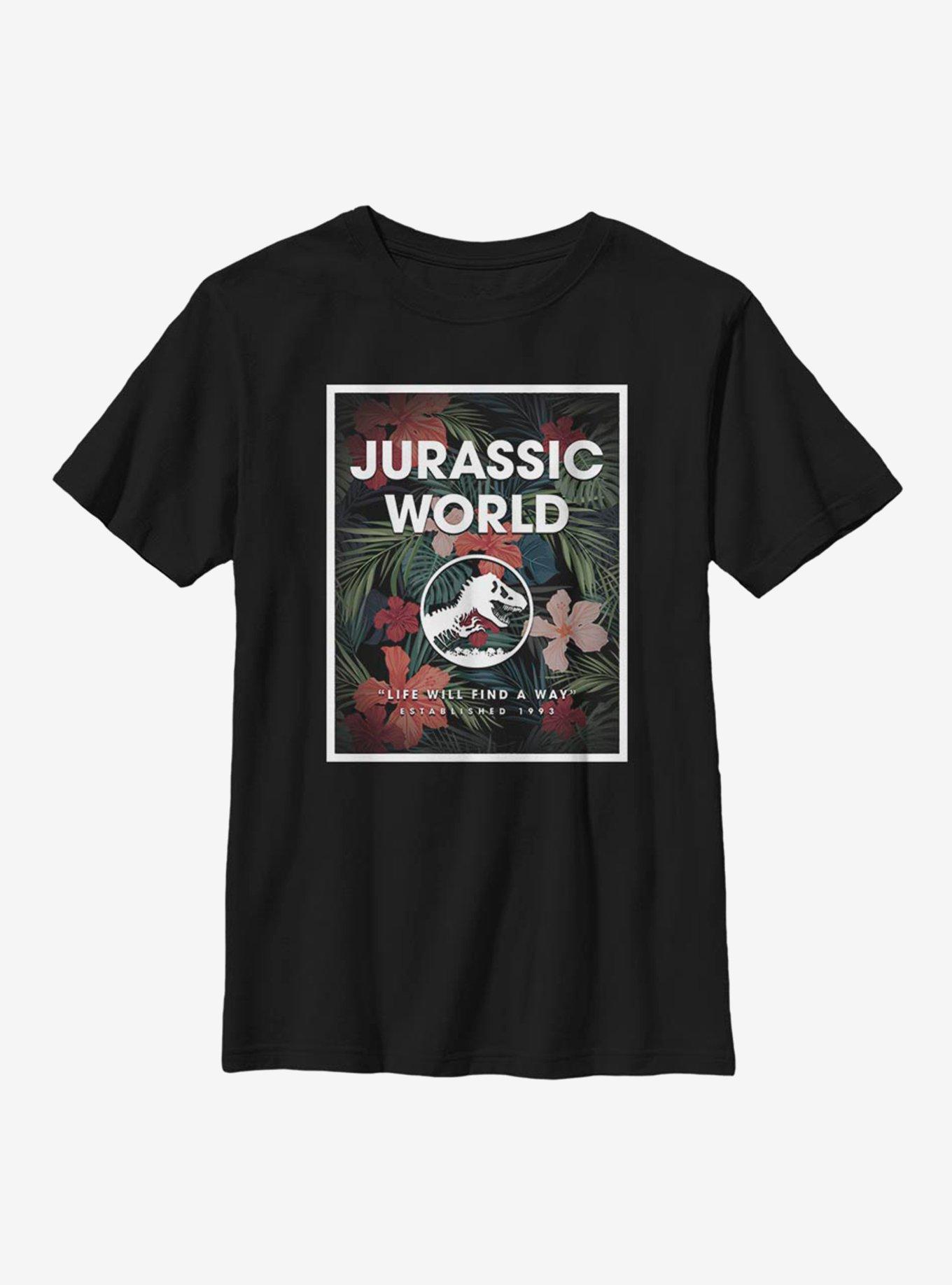 Jurassic World Floral Branded Youth T-Shirt, , hi-res