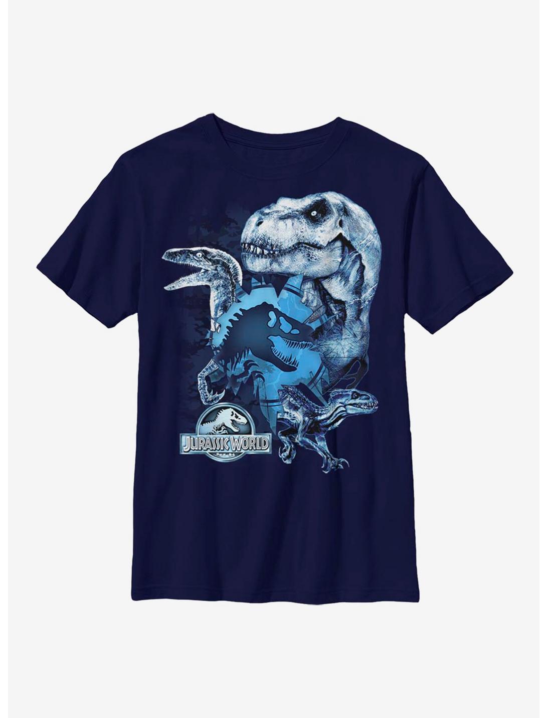 Jurassic World Glass Shard Youth T-Shirt, NAVY, hi-res