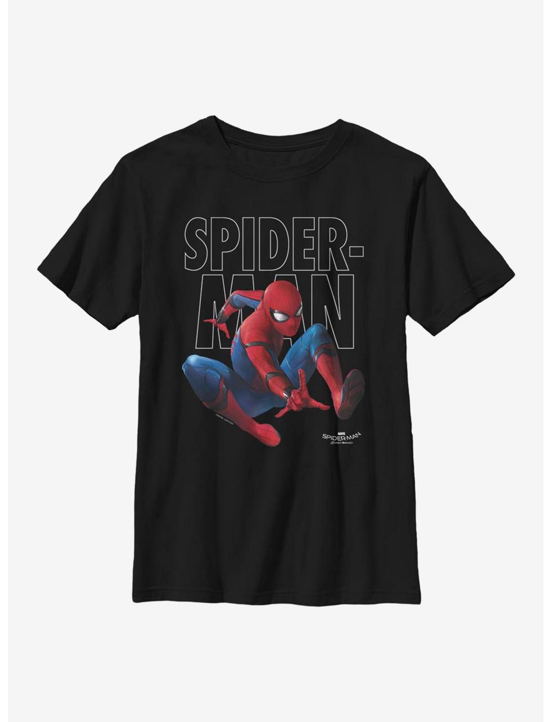 Marvel Spider-Man Swinging Youth T-Shirt, BLACK, hi-res