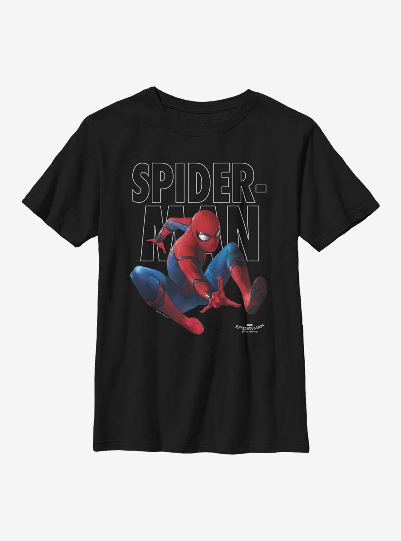 Marvel Spider-Man Swinging Youth T-Shirt, BLACK, hi-res
