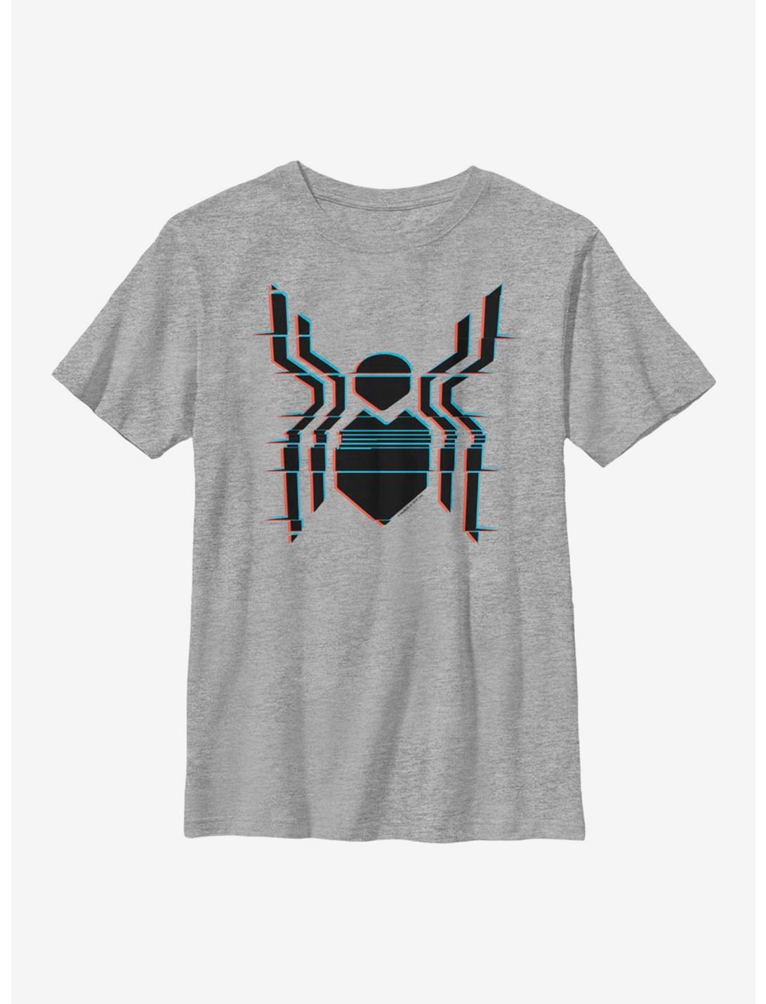 Marvel Spider-Man Glitch Spider Logo Youth T-Shirt, ATH HTR, hi-res