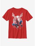 Marvel Spider-Man Painted Spider Youth T-Shirt, RED, hi-res