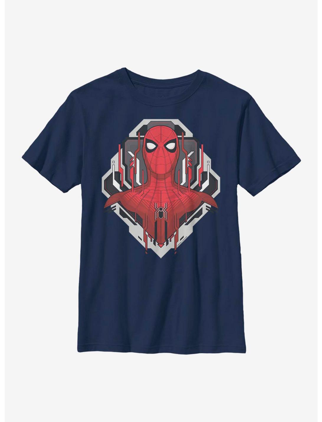 Marvel Spider-Man Spider Tech Badge Youth T-Shirt, NAVY, hi-res