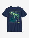 Jurassic World Outline Bones Youth T-Shirt, NAVY, hi-res