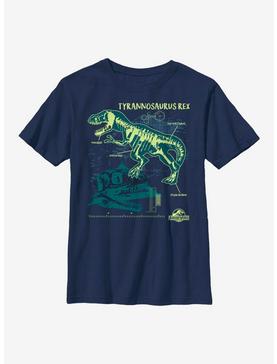 Jurassic World Outline Bones Youth T-Shirt, , hi-res