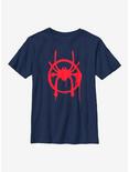 Marvel Spider-Man: Into The Spiderverse Miles Symbol Youth T-Shirt, NAVY, hi-res