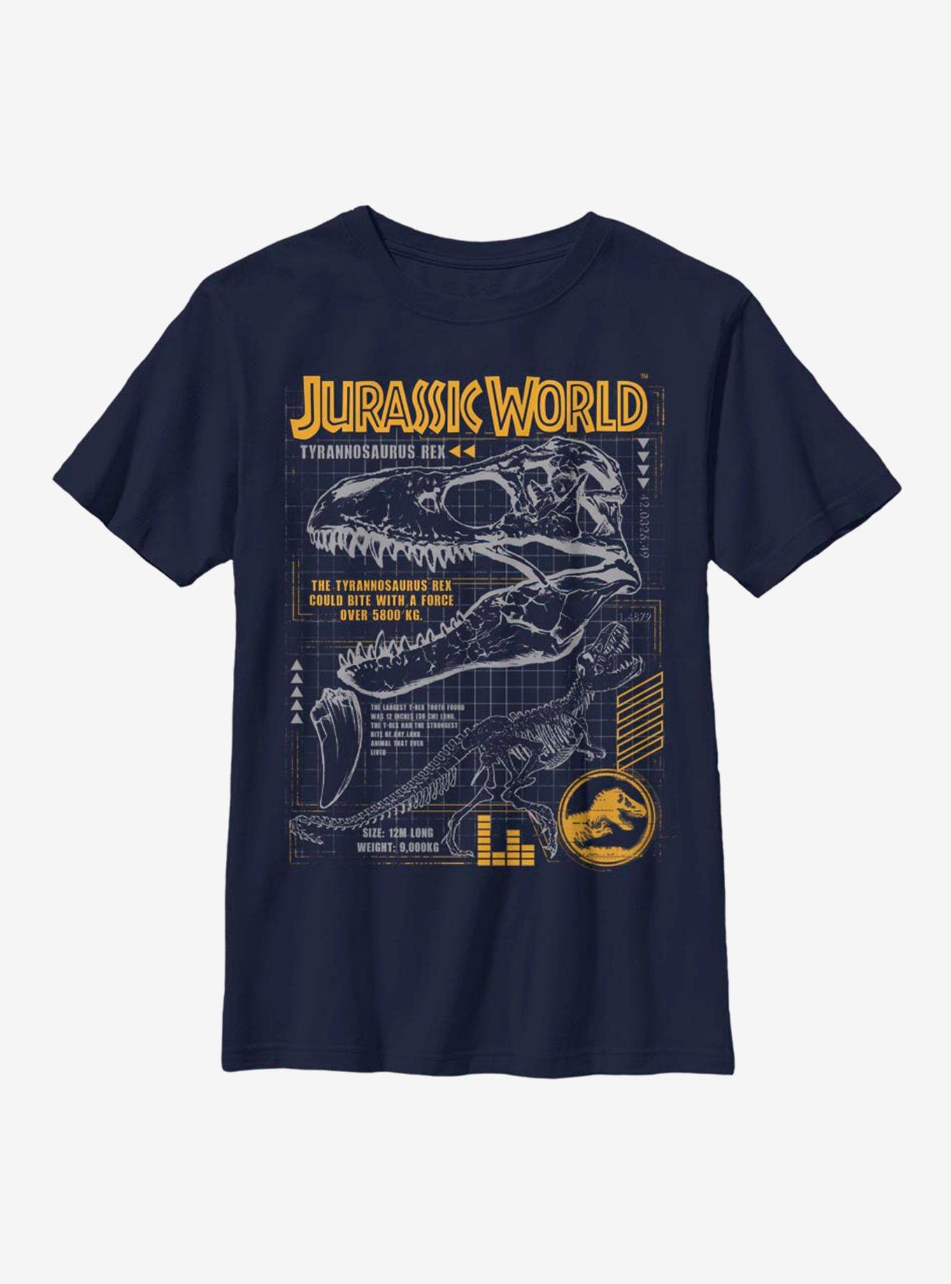 Jurassic World Rex Breakdown Youth T-Shirt, NAVY, hi-res