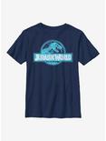 Jurassic World Terrain Logo Youth T-Shirt, NAVY, hi-res