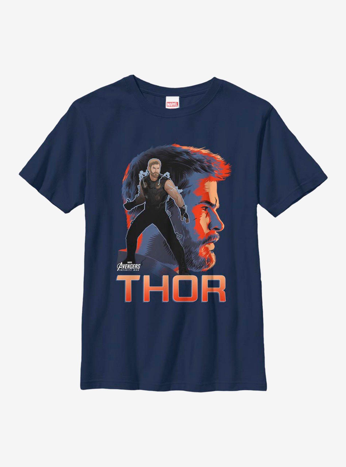 Marvel Thor Asgardian Silhouette Youth T-Shirt, NAVY, hi-res