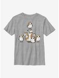 Star Wars Episode VIII The Last Jedi BB8 and Porgs Youth T-Shirt, ATH HTR, hi-res