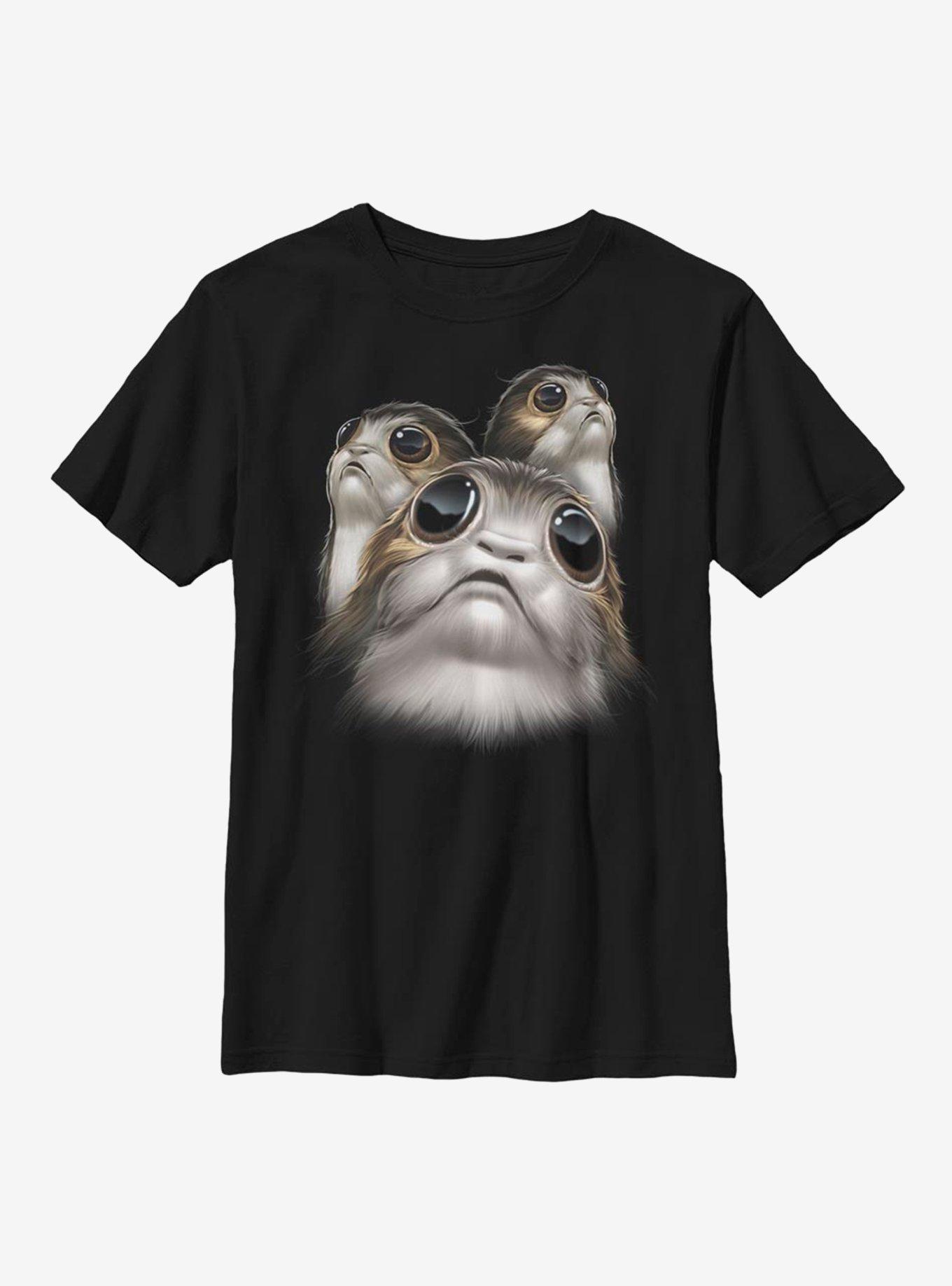 Star Wars Episode VIII The Last Jedi Big Face Porgs Youth T-Shirt, , hi-res