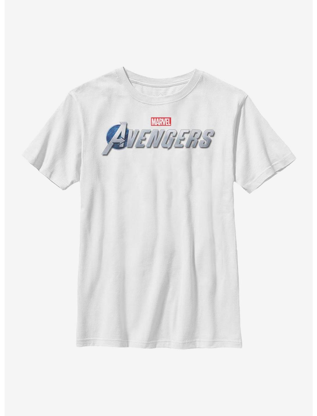 Marvel Avengers Game Brick Logo Youth T-Shirt, WHITE, hi-res