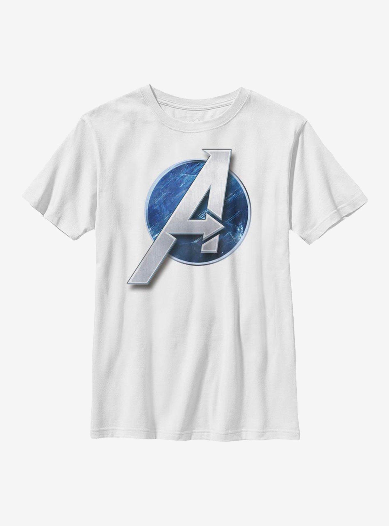 Marvel Avengers Game Circle Logo Youth T-Shirt, WHITE, hi-res