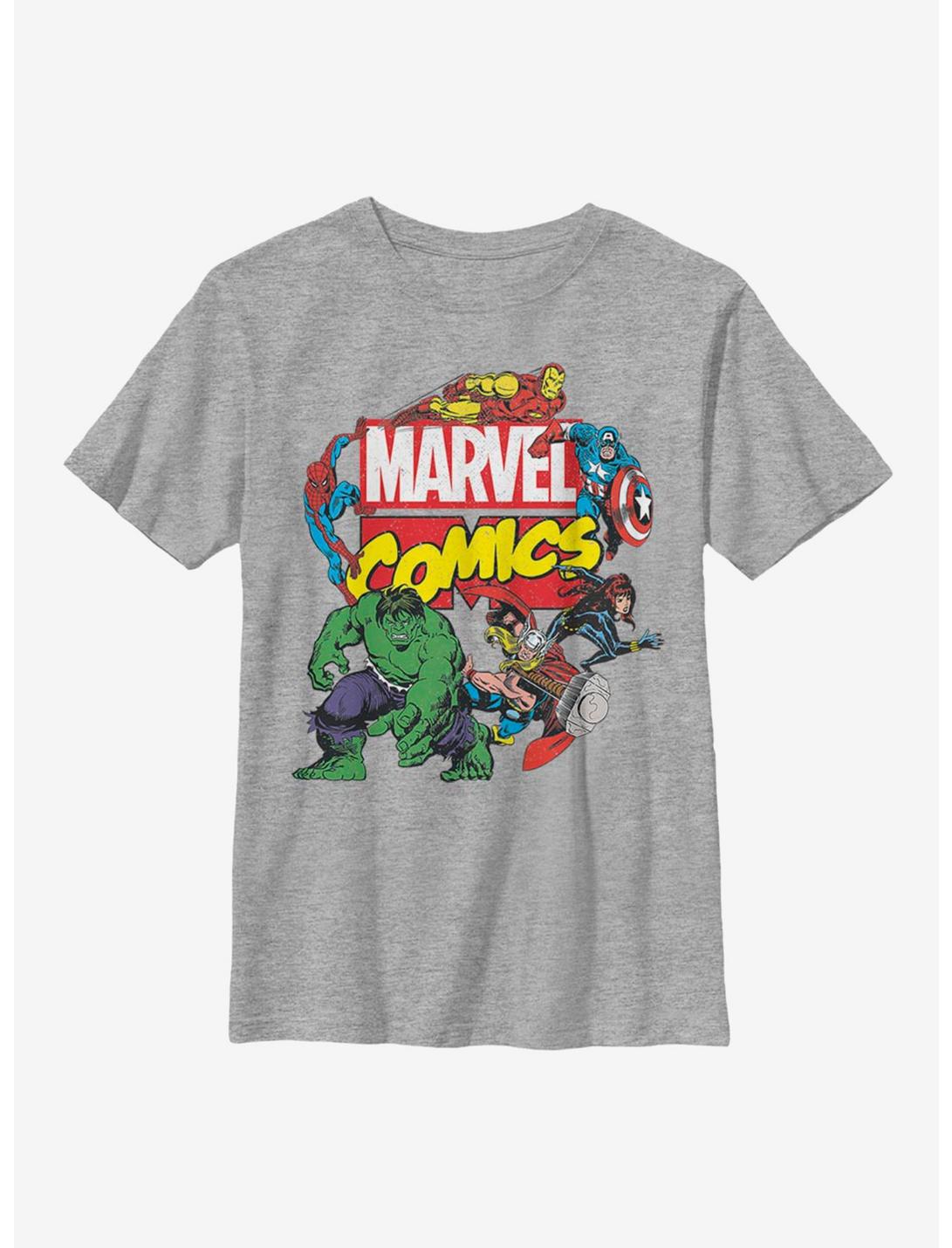 Marvel Avengers Classic Logo Avengers Youth T-Shirt, ATH HTR, hi-res