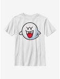 Nintendo Super Mario Boo Face Youth T-Shirt, WHITE, hi-res