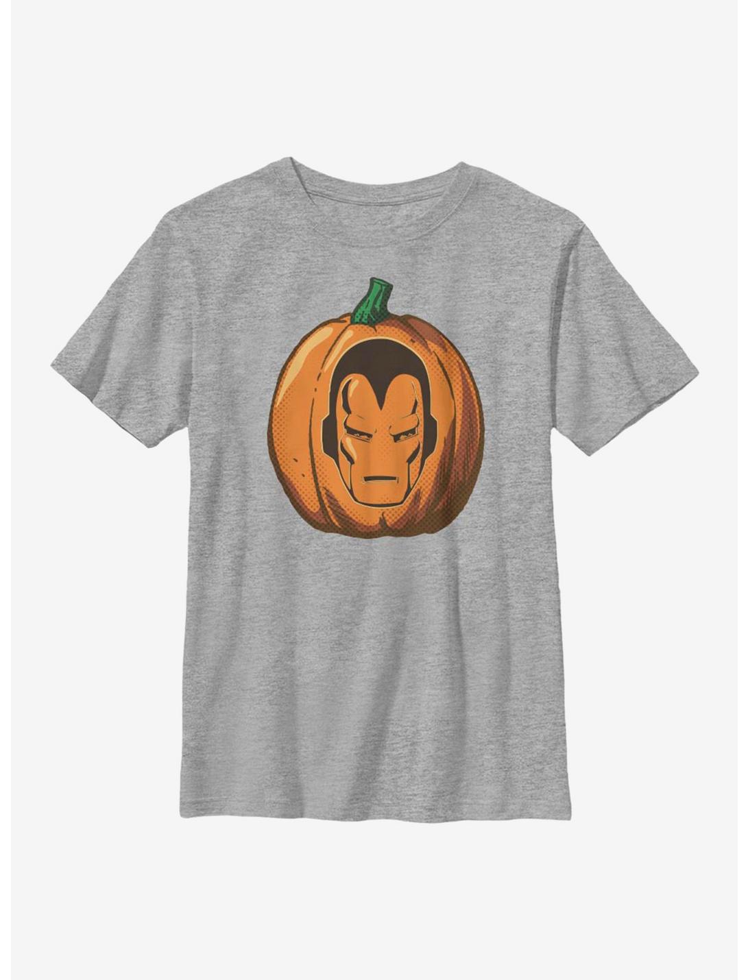 Marvel Iron Man Iron Pumpkin Youth T-Shirt, ATH HTR, hi-res