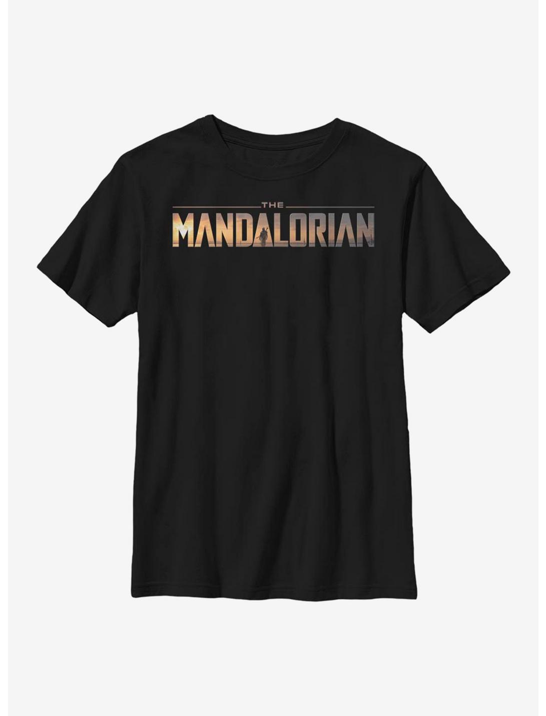 Star Wars The Mandalorian Logo Youth T-Shirt, BLACK, hi-res