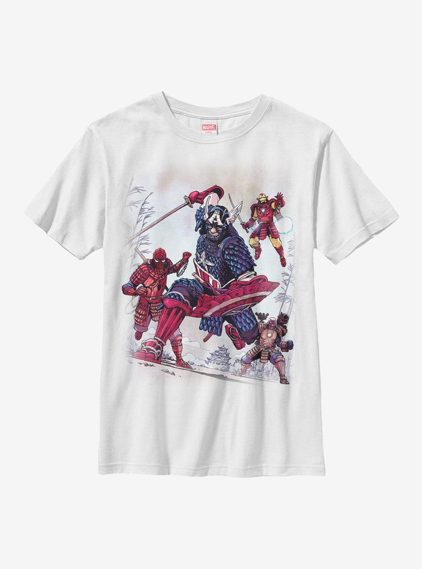 Marvel Avengers Samurai Warriors Youth T-Shirt, WHITE, hi-res