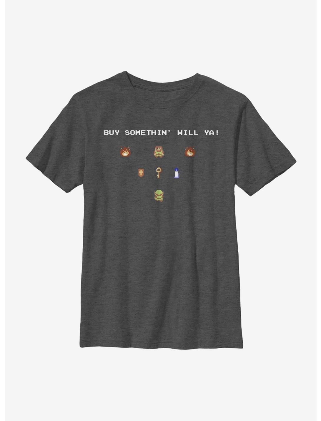 Nintendo The Legend Of Zelda Buy Something Youth T-Shirt, CHAR HTR, hi-res