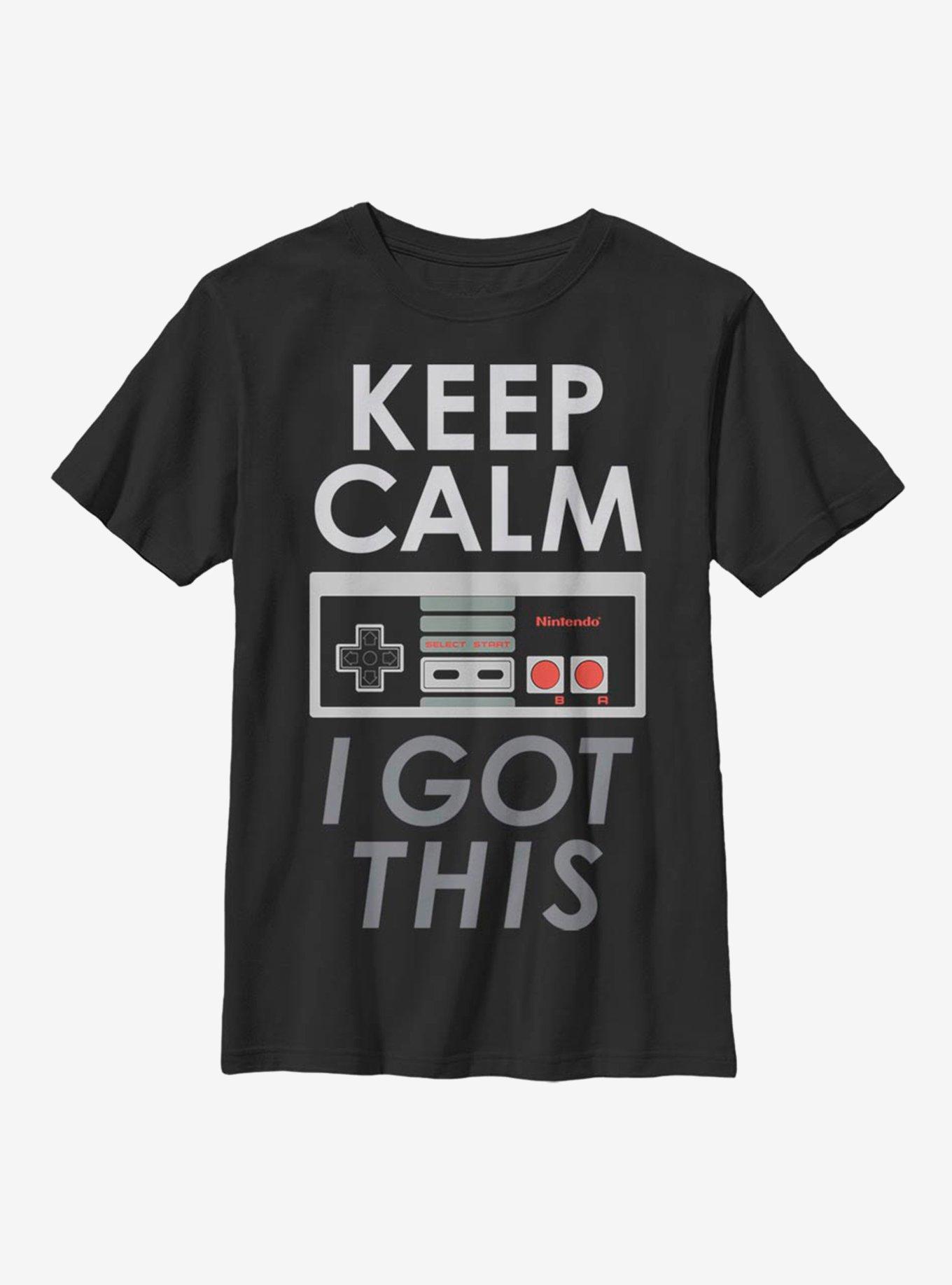 Nintendo Super Mario Calm Controller Youth T-Shirt, BLACK, hi-res