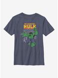 Marvel Hulk Stamp Youth T-Shirt, NAVY HTR, hi-res