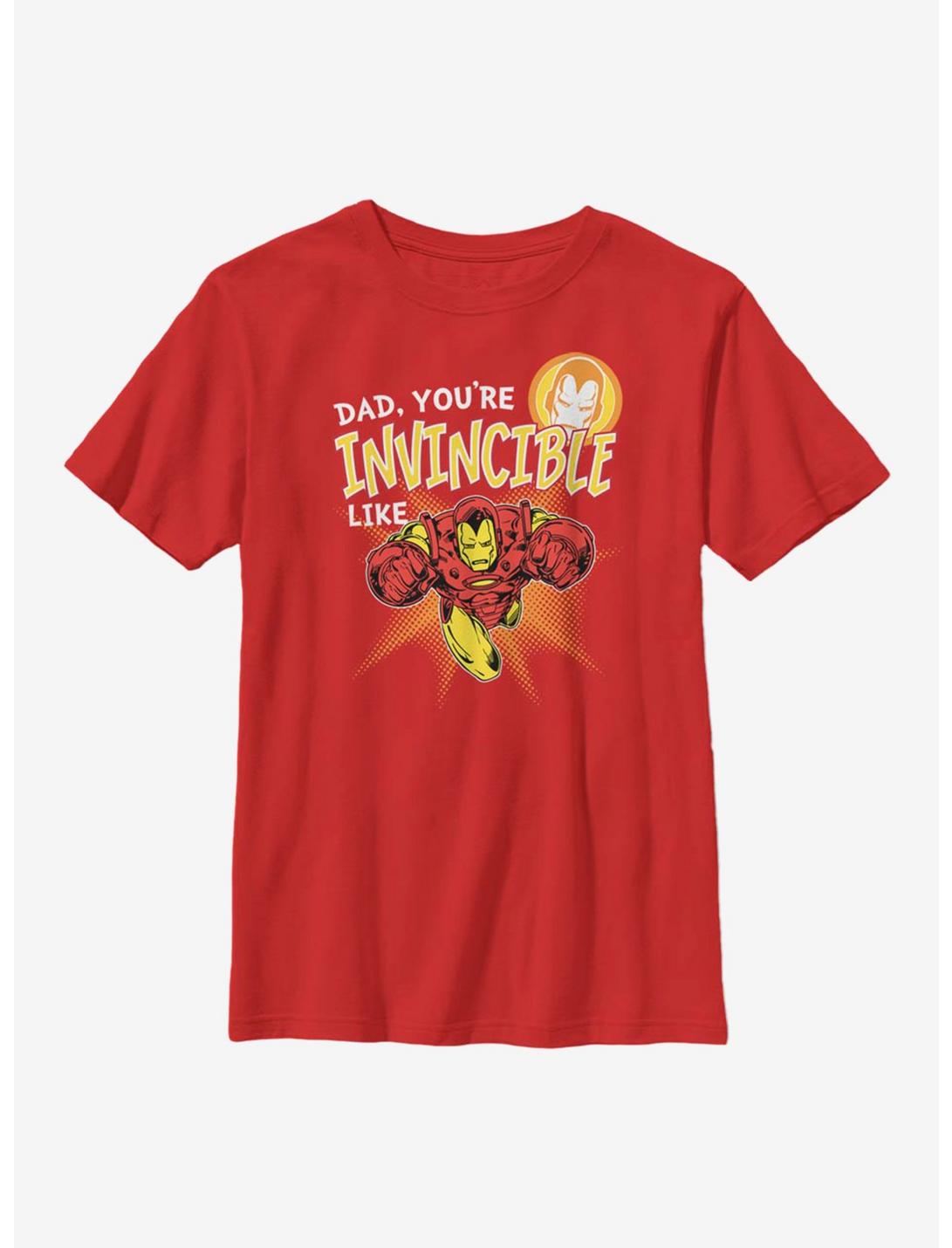 Marvel Iron Man Invincible Like Dad Youth T-Shirt, RED, hi-res