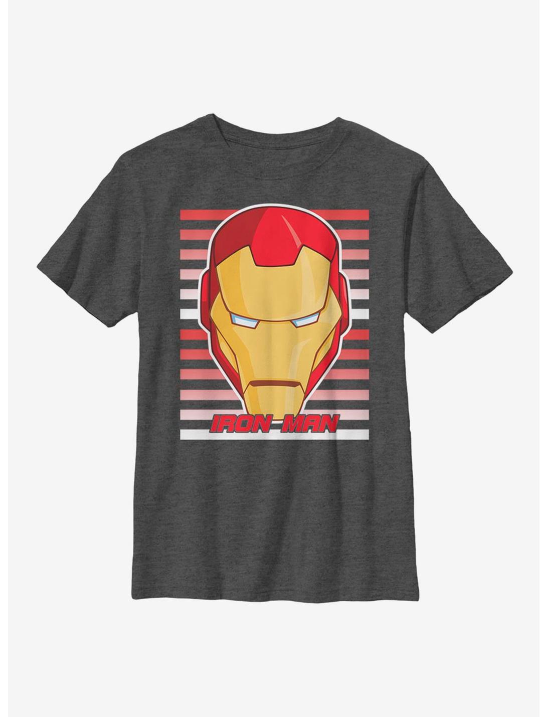 Marvel Iron Man Big Face Youth T-Shirt, CHAR HTR, hi-res