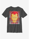 Marvel Iron Man Big Face Youth T-Shirt, CHAR HTR, hi-res