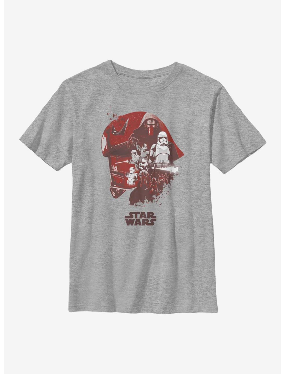 Star Wars Episode VIII The Last Jedi Phasma Head Fill Youth T-Shirt, ATH HTR, hi-res