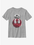 Star Wars Episode VIII The Last Jedi Rebel On BB8 Youth T-Shirt, ATH HTR, hi-res