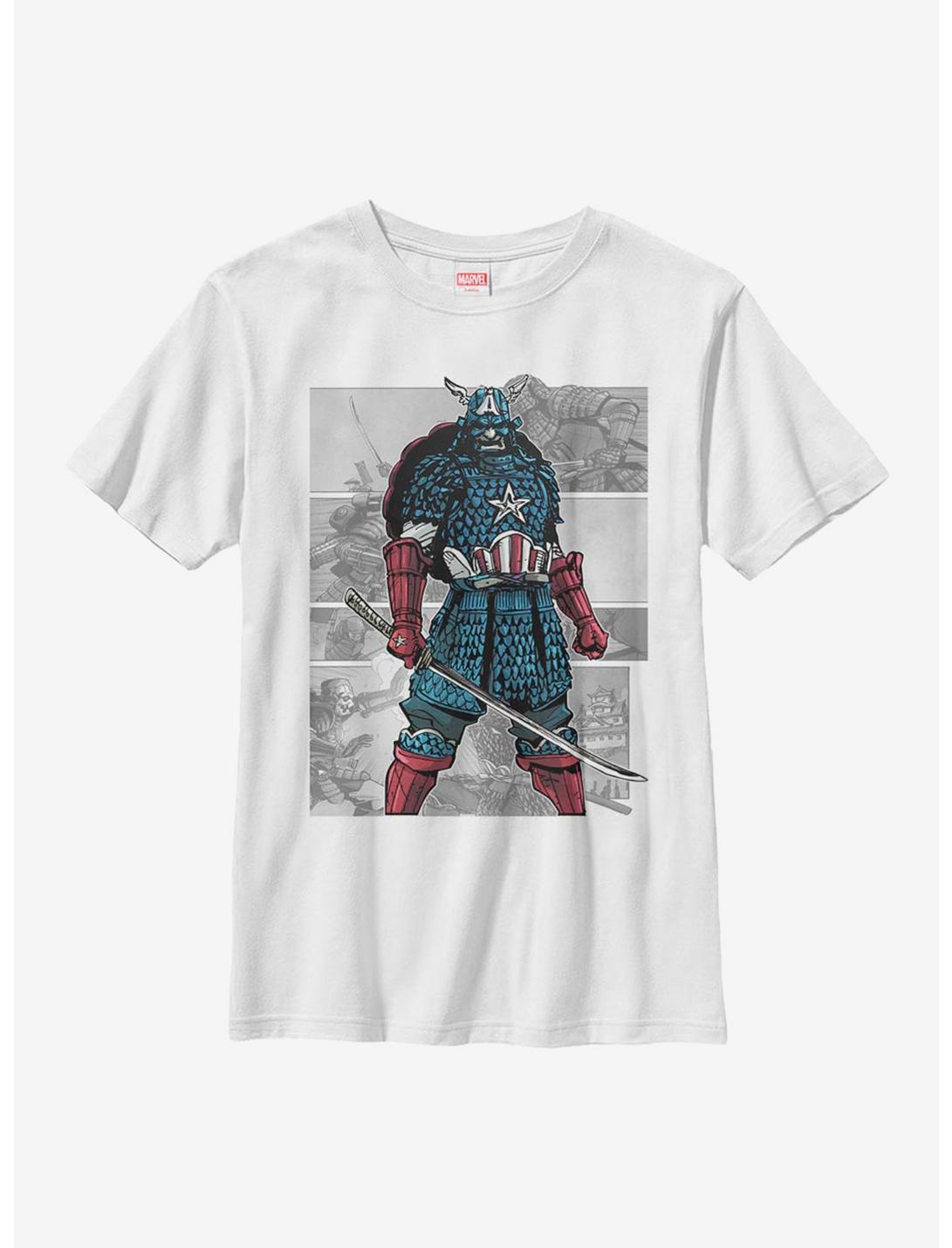 Marvel Captain America USA Samurai Youth T-Shirt, WHITE, hi-res