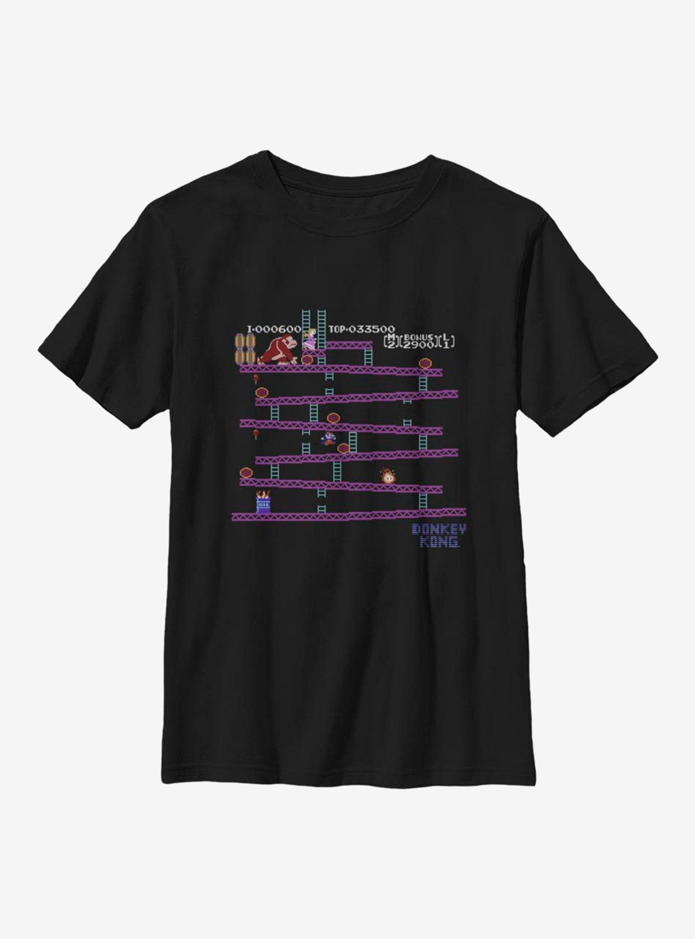 Nintendo Donkey Kong DK Pixels Youth T-Shirt, BLACK, hi-res