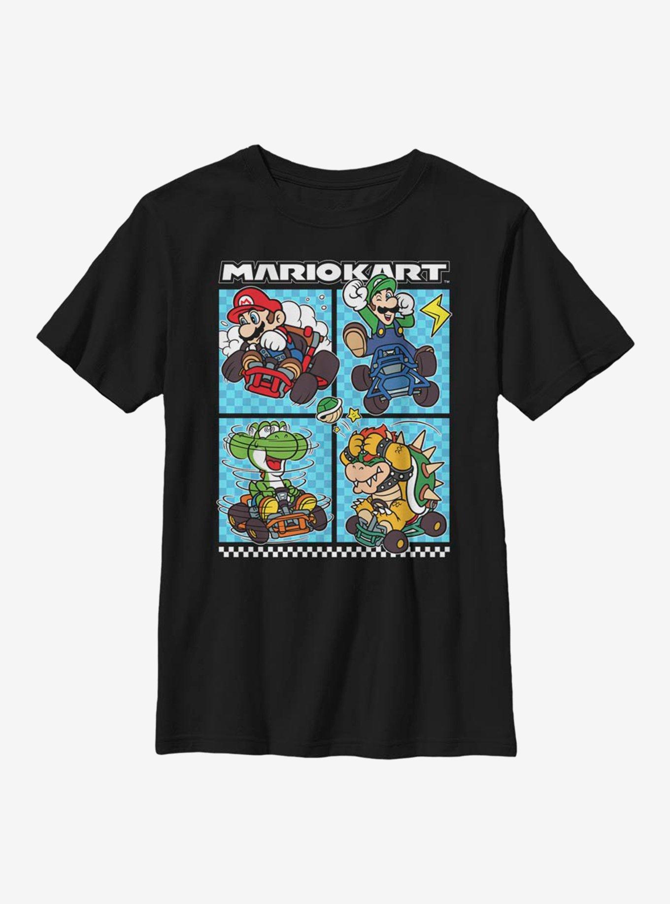 Nintendo Super Mario Four On The Floor Youth T-Shirt, BLACK, hi-res