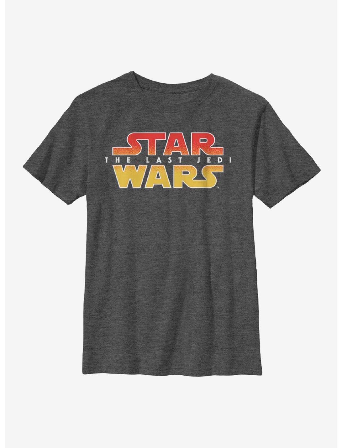 Star Wars Episode VIII The Last Jedi Textured Logo Youth T-Shirt, CHAR HTR, hi-res