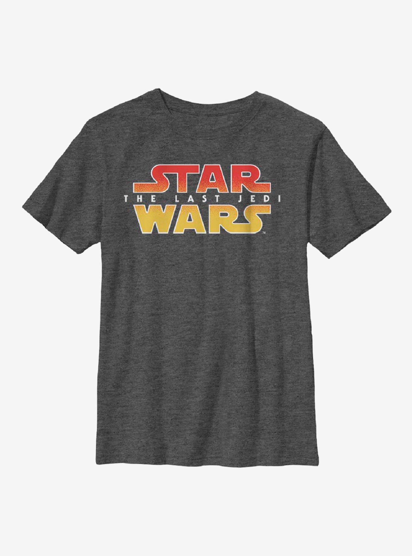 Star Wars Episode VIII The Last Jedi Textured Logo Youth T-Shirt, CHAR HTR, hi-res