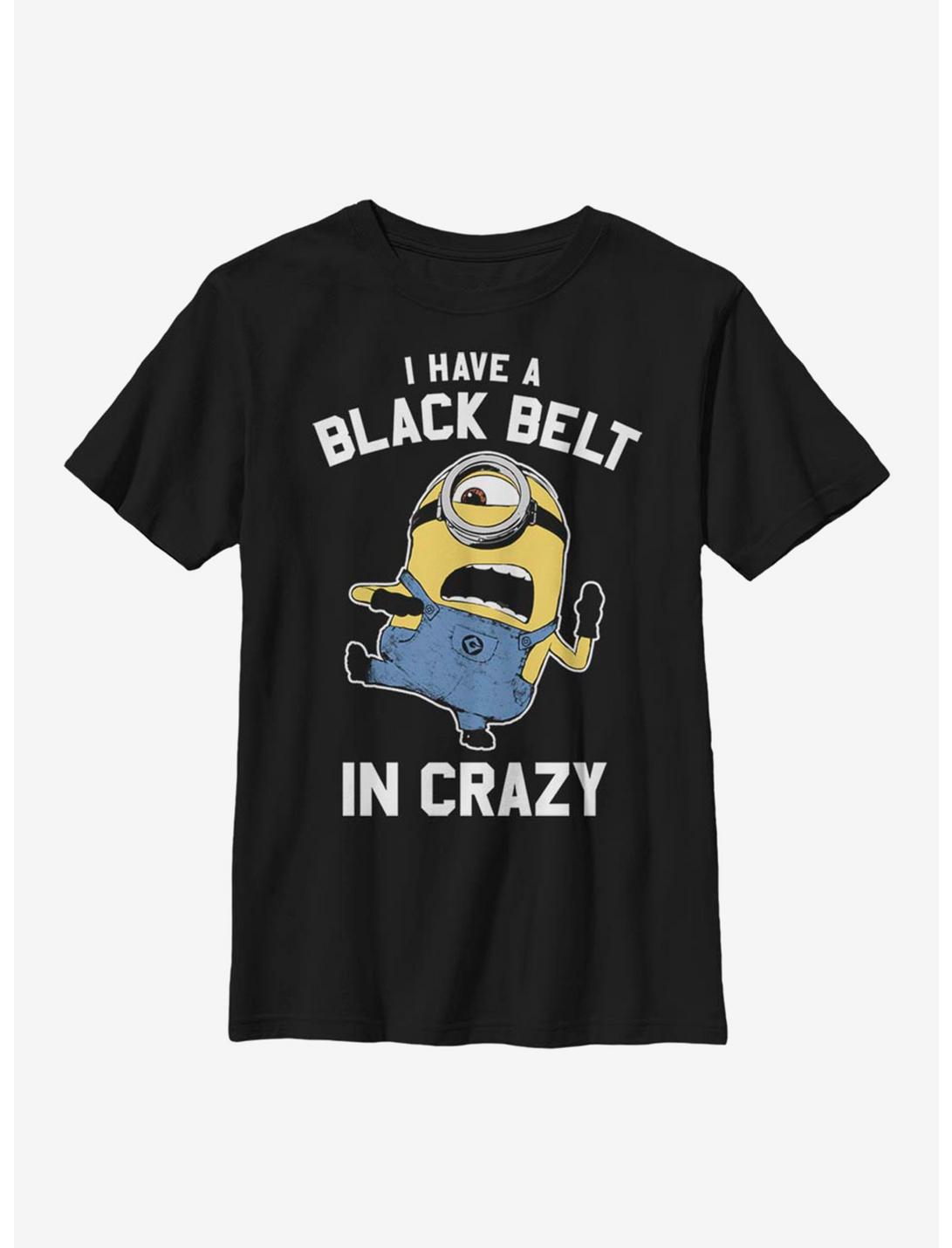 Despicable Me Minions Black Belt in Crazy Youth T-Shirt, BLACK, hi-res