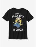 Despicable Me Minions Black Belt in Crazy Youth T-Shirt, BLACK, hi-res